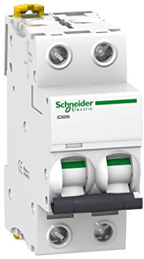 Schneider Electric A9F74101 Thermal Magnetic Automatic Circuit Breaker iC60N, 1P, 1 A, C Curve, White, 10A, White, 1