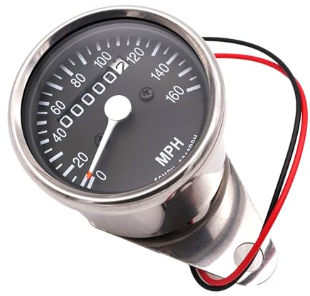 BIKE IT Motorcycle Speedo Chrome Max 160 MPH 60:2240 RPM Mechanical Cable Drive