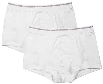 Jockey Men's Modern Classic Short Trunk - 2 Pack, White, M