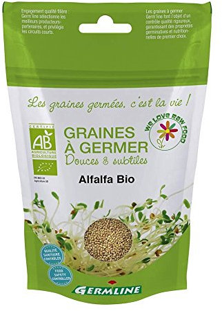 Germline - Graines à Germer Alfalfa Bio | Riche en Protéines & Fibres | Faciles à Cultiver | Sachet 150g | Fabrication française