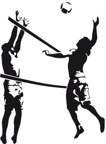 PrimeStick Wandtattoo Wandaufkleber Volleyball #114B schwarz 90cm x 120cm (RAL9005)