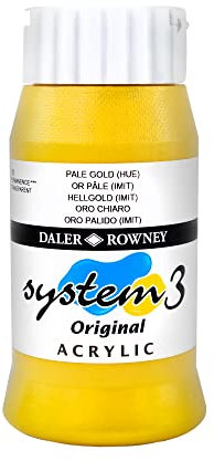 Daler-Rowney System3 Acrylic Paint, Plastic Pot, 16.91oz - 500 ml, Pale Gold Imitation
