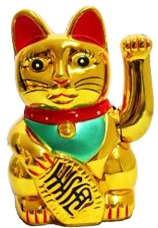 HAAC Winkekatze Glückskatze Glücksbringer Farbe Gold 13 cm