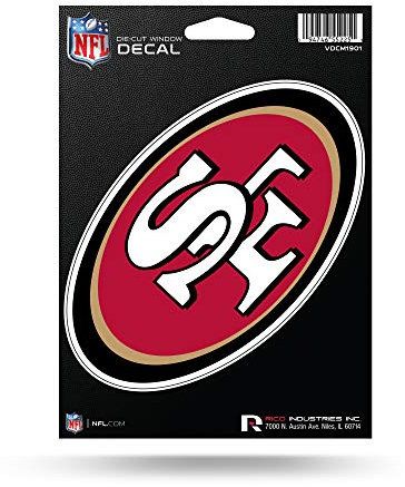 Rico Industries NFL Football San Francisco 49ers Medium gestanzter Aufkleber, 12,7 x 17,8 cm