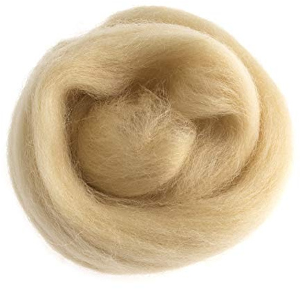 Trimits Natural Felting Roving Wool, Cream, 10 g