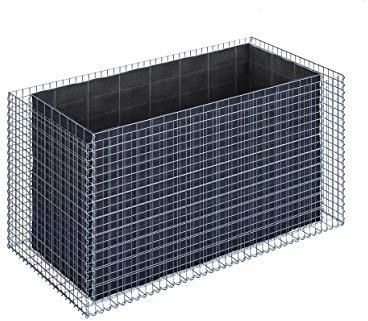 GABIONA - Gabionen Hochbeet HxBxT: 200x100x100 cm - Eckiger Gabionenkorb als Beet für den Garten - Maschenweite 5x5 cm