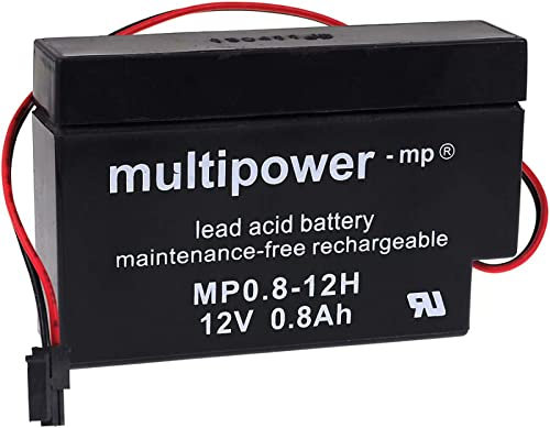 Multipower Batterie plomb AGM/plomb-gel pour volet roulant avec connecteur spécial 12 V 0,8 Ah