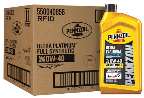 Pennzoil Ultra Platinum Full Synthetic 0W-40 Motor Oil, 1 Quart (6 Pack)