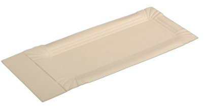 SemyTop Pappteller, rechteckig/spitz, 8x18 plus 3 cm, beschichtet, 1er Pack (1 x 250 Stück) ST-3431