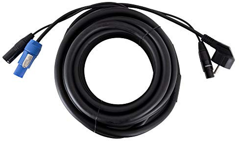 Pronomic Stage EUPPX-10 Hybridkabel Euro/Powerplug/XLR - Länge: 10 m - Kombi-Kabel für Aktiv-Lautsprecher - Stromversorgung und Signal in einem - Powercon/Schuko-kompatibel - schwarz