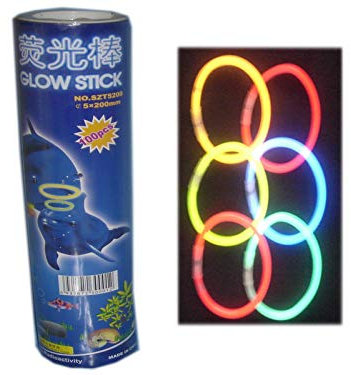 100 x 8 Halskette Armband-Sticks – Leuchtstäbe – 8 verschiedene Farben