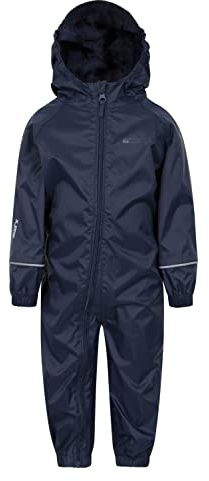 Mountain Warehouse Puddle Kids Waterproof Rain Suit | Boys & Girls Warm Puddle Suit with Taped Seams & Chin Guard, Full Zip & Reflective Detail for Visibility, For Wet Weather