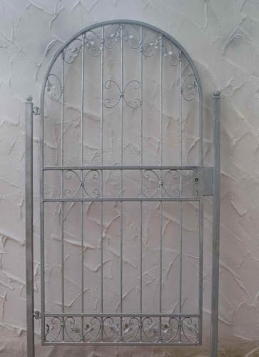 Rundbogen Gartentür Gartentor Tor Rundbogentür Monaco-RBGT 100/200S Metall Pfosten Set Feuer Verzinkt 60mm Pfosten Breite 100 cm 1m