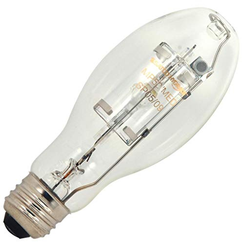 Satco S5860 Medium Base Metal Halide HID Light Bulb 150 Watts, 14000 Lumens, ED17 Shape, 4000 CCT (Kelvin), 10000 Average Rated Hours, Clear Finish