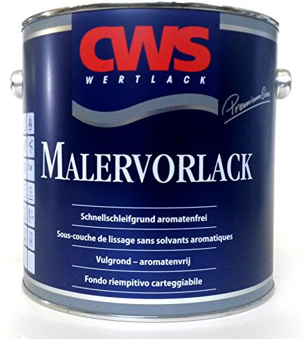 CWS Malervorlack weiss matt, 2,5L - Matter, aromatenfreier Schnellschleifgrund (Vorstrichfarbe) auf Alkydharz-Basis für Innen und Aussen.