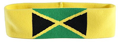 Stirnband Motiv Fahne/Flagge Jamaika + gratis Aufkleber, Flaggenfritze®
