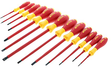 Wiha 32094 Slotted and Phillips Insulated Screwdriver Set, 1000 Volt, 13 Piece