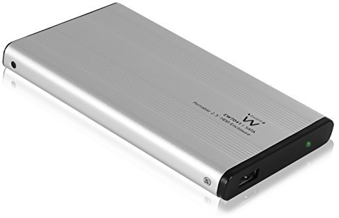 Ewent EW7041 Case Esterno in alluminio per Disco Rigido HD 2.5 SATA, Box SSD HDD SATA 9.5mm e 7mm, Connessione USB 2.0, Compatibile con Windows e Mac in alluminio