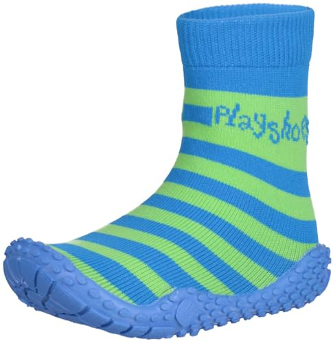 Playshoes Jungen Socke Streifen Aqua Schuhe, Grün (blau/grün 791), 30/31 EU, 174802