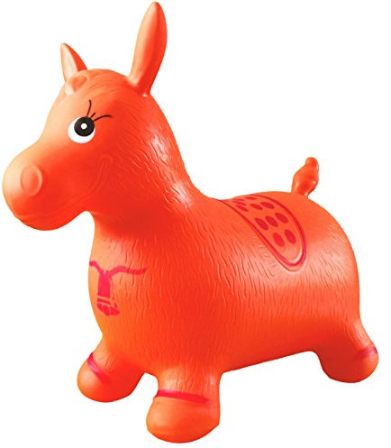 Orange Horse Hopper, Pump Included (Inflatable Space Hopper, Jumping Horse, Ride-on Bouncy Animal)