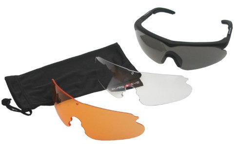 Swiss Eye Raptor Schutzbrille, Fassung -rubber black-, 3 Gläser, mit Antifog/Antiscratch [10161]