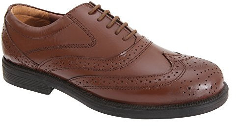 SCIMITAR Mens Gents Leather Wide Fit Brogues Shoes Size 6-14 Brown (11)