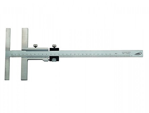 Helios Preisser Anreiß-Messschieber (RCr. 1/20, 160 x 135 mm, rostfreier Stahl, T-förmige Anreißschiene, Skala tiefergelegt, Messwerkzeug, Zubehör Messwerkzeug) 0344501