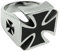 Soul-Cats Herren Ring eisernes Kreuz Edelstahl massiv Biker Silber/schwarz Kreuz, Größe: 24 mm