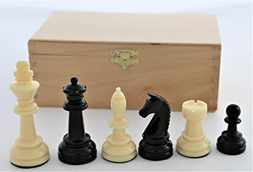 weiblespiele 01017 - Schachfiguren, Kunststoff 90 mm, in Buchekassette