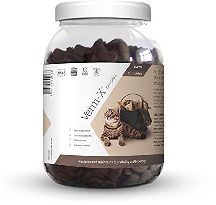 Verm-X All Natural Treats for Cats. Supports Intestinal Hygiene. Vet Approved. UFAS Assured. Restores and Maintains Gut Vitality. Wormwood Free Recipe., VMX0015
