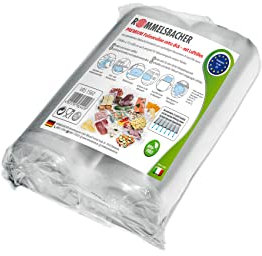 ROMMELSBACHER VRS 1560 Profi Folienrollen 15 x 600cm, 2 Rollen, BPA-frei, extrem stark & reißfest 210μm, eingeprägte Luftrillen, wiederverwendbar, Sous Vide, Made in Europe, für alle Balkenvakuumierer
