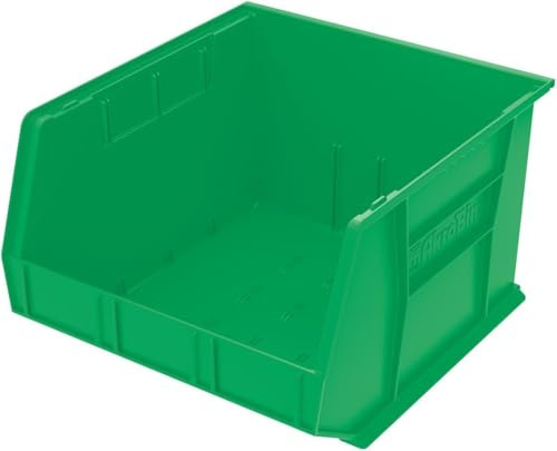 Akro-Mils 30270 Plastic Storage Stacking Hanging Akro Bin, 18-Inch by 16-Inch by 11-Inch, Green, Case of 3