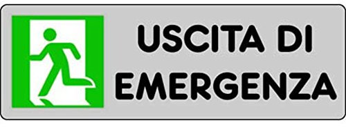 Cartelli segnaletica adesivi Pubblicentro uscita di emergenza (a sinistra) 15909010ADB0150X0050