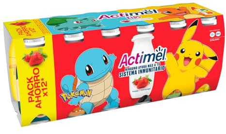 Danone Actimel Fresa - Paquete de 12 x 8.33 ml - Total: 100 ml