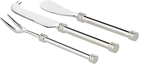 EDZARD Vorlegeset Forma, 3-teilig, edel versilbert, Länge 16 cm (Käsemesser, Buttermesser, Vorlegegabel)