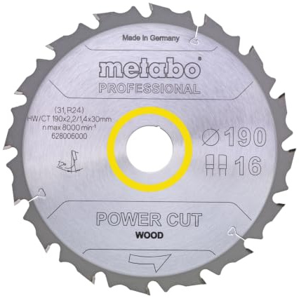 Metabo Kreissägeblatt HW/CT 210 x 30, 16 FZ 25 Grad, 628007000