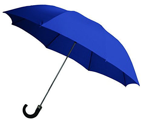 Rainbrella 42 In Auto-Open Folding Umbrella, Navy, Hook Handle