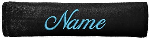 Nashville print factory Gurtpolster Gurtschoner mit Name Bestickt Stickerei Velour Klettverschluss Wunschtext (1)