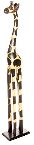 Ciffre 180cm Holz Giraffe Holzgiraffe Deko Afrika Style Handarbeit Fair Trade Natur Farbe