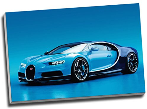 Panther Print Kunstdruck auf Leinwand, Bugatti Chiron Hypercar, Super Car, Wandkunst, großes A1-Format, 76,2 x 50,8 cm