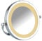 WENKO 3656350100 LED Kosmetikspiegel Brolo - Handspiegel, Spiegelfläche ø 11cm, 300% Vergrößerung, Stahl, 18.5 x 16 x 4 cm, Chrom