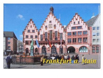 Foto-Magnet Frankfurter Römer, Kühlschrankmagnet Frankfurt Souvenir, ca. 8 x 5,4 cm