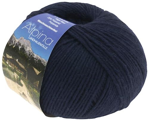 LANA GROSSA Alpina | Landhauswolle und Trachtengarn, waschmaschinenfest | Handstrickgarn aus 80% Schurwolle & 20% Polyamid | 100g Wolle zum Stricken & Häkeln | 210m Garn 8