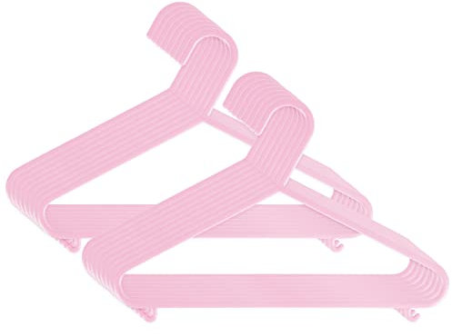Bieco Kleiderbügel Kinder 16 St. Rosa | Länge ca. 30 cm | Baby Kleiderbügel | Kunststoff Kleiderbügel Kinder Baby | Baby Organiser Für Kleiderschrank | Kleiderbügel Baby | Baby Clothes Hangers