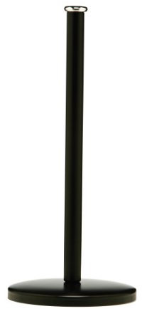 Premier Housewares Black Kitchen Roll Holder Free Standing | Stylish Paper Towel Holder for Kitchen Roll | Non-Slip Tissue Holder Stand with Stainless Steel Base