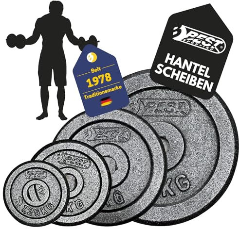 BEST SPORTING Gewichte Hantel PRO I Hantel Gewichte Set 1,25kg bis 10kg Hantelscheiben 30/31 mm für Kurz- und Langhanteln I Hantel Gewichte Set für erfolgreiches Hanteltraining I Weights Set for Home