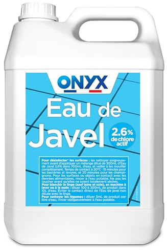 Onyx - Eau de Javel à 2,6% - Produit Désinfectant - Agent Blanchissant - Nettoyant - Fabrication Française - 5L