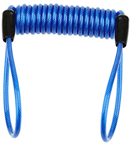 Cavo antifurto di sicurezza a molla elicoidale, per freno a disco, blu, 1.2m