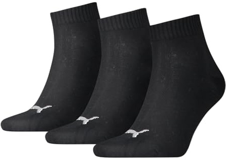PUMA Men's Quarter Sock (3 Pairs), Black, 12-14 UK