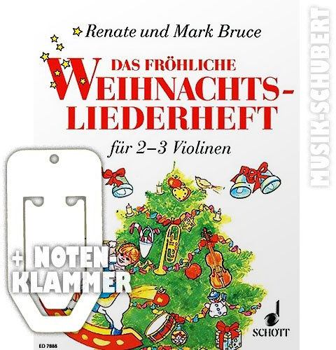 Das fröhliche Weihnachtsliederheft für 2-3 Violinen inkl. praktischer Notenklammer - Das Weihnachts-Spielheft zur beliebten Violinschule mit 41 Weihnachtsliedern für 2 Geigen und 3 Weihnachtsliedern für 3 Geigen (broschiert) von Renate Bruce-Weber (Noten/Sheetmusic)